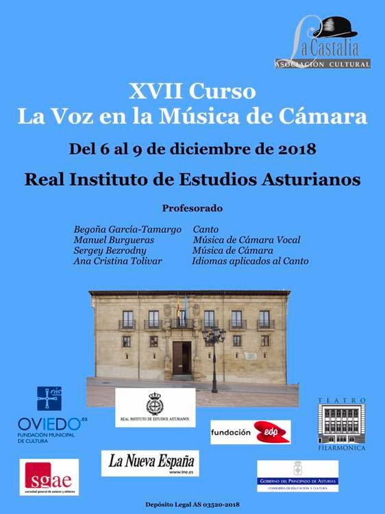 Cancins de J. Durn no XVII Curso "La voz en la Msica de Cmara" en Oviedo